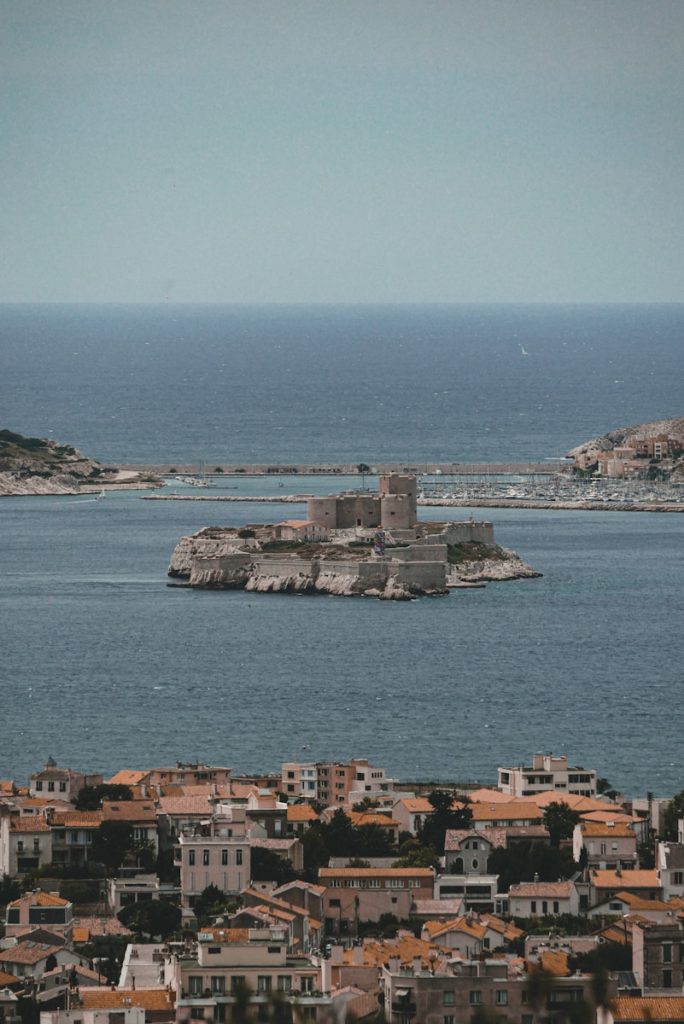 an island in the middle of a large body of water